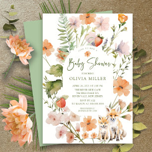 Nature's Delight Fox Baby Shower Invitation