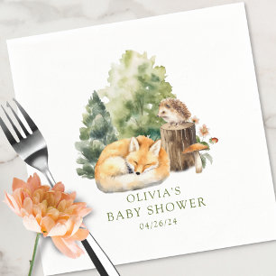 Nature's Delight Fox Baby Shower Napkin