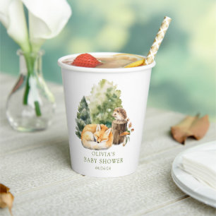 Nature's Delight Fox Baby Shower Paper Cups