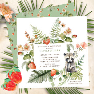 Nature's Delight Racoon Baby Shower Invitation