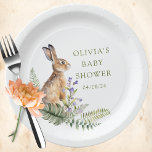 Nature's Delight Woodland Classic Rabbit Paper Plate<br><div class="desc">Introducing our adorable baby shower design,  perfect for adding a touch of woodland charm to your special event.
These personalised paper plates feature a classic bunny rabbit design,  capturing the essence of nature and creating a whimsical atmosphere.  Visit our shop to view our entire nature's delight collection</div>