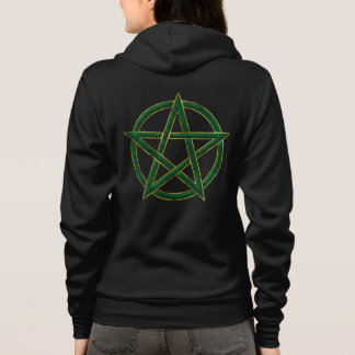 Nature's Embrace: Emerald Pentagram Hoodie