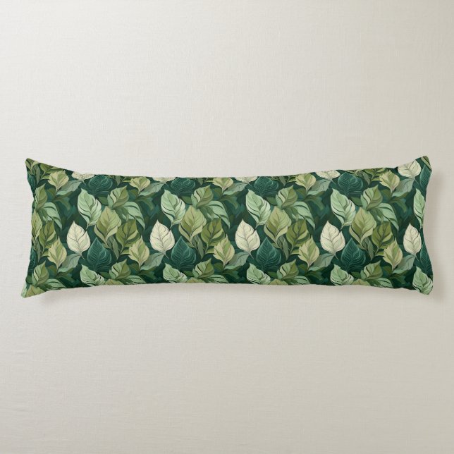 Nature's Embrace: Leafy Serenity Body Pillow (Front)