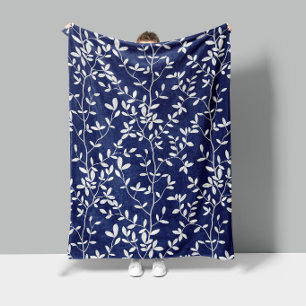 Nature's Embrace Navy White Fleece Blanket