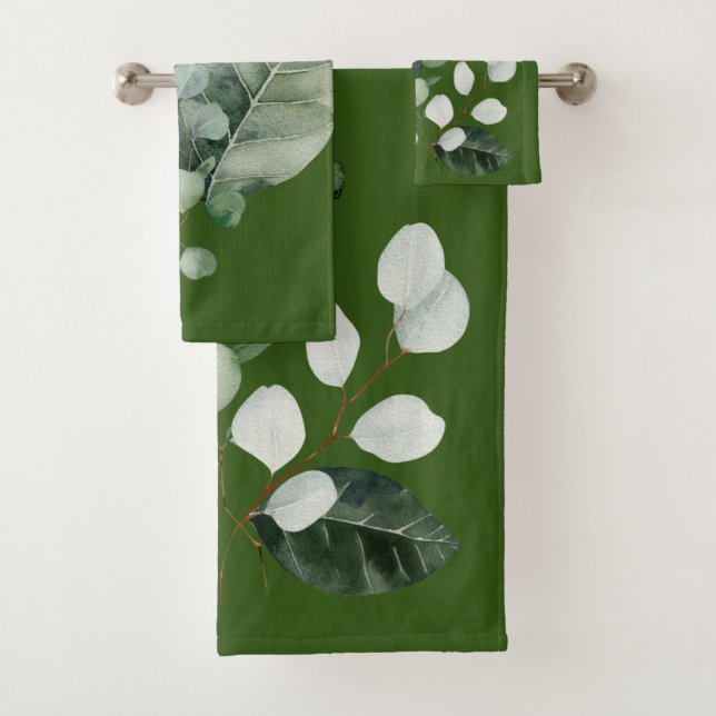 NATURES GIFT GREEN BOTANICAL TOWEL SET (Insitu)