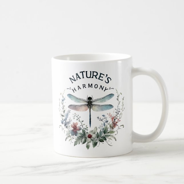Nature's Harmony - Artistic Dragonfly Coffee Mug (Right)