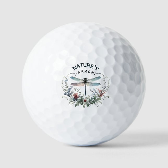 Nature's Harmony - Artistic Dragonfly Golf Balls (Front)