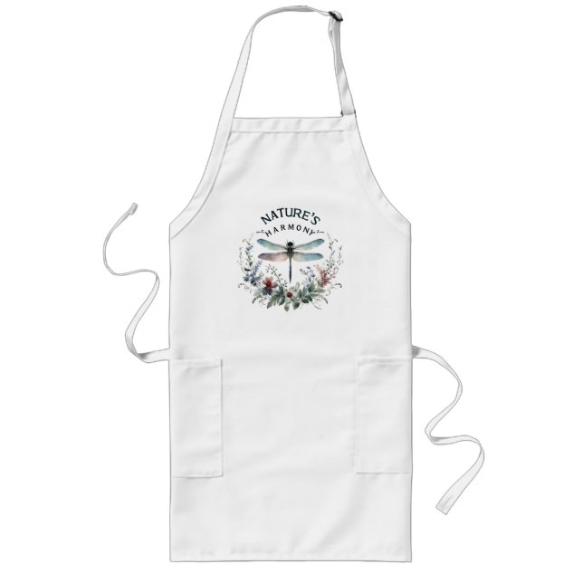 Nature's Harmony - Artistic Dragonfly Long Apron (Front)