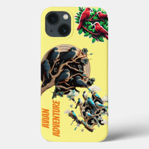 "Nature's Harmony: Birds in Trees iPhone Case" 13 Case