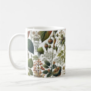 Nature's Harmony: Botanical Seamless Pattern Coffee Mug