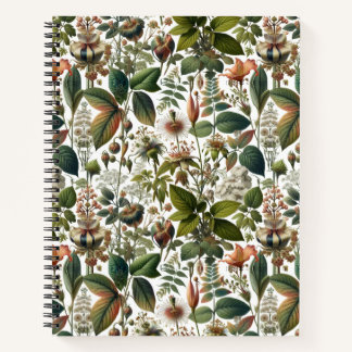 Nature's Harmony: Botanical Seamless Pattern  Notebook