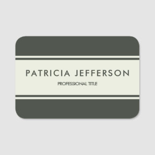Nature's Harmony: Elegant Soft Tea Green and Moss Name Tag