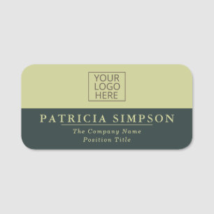 Nature's Harmony: Hunter Green & Pistachio Yellow Name Tag