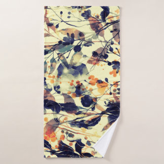 Nature's Imprints: Floral Leaves Seamless. Bath Towel