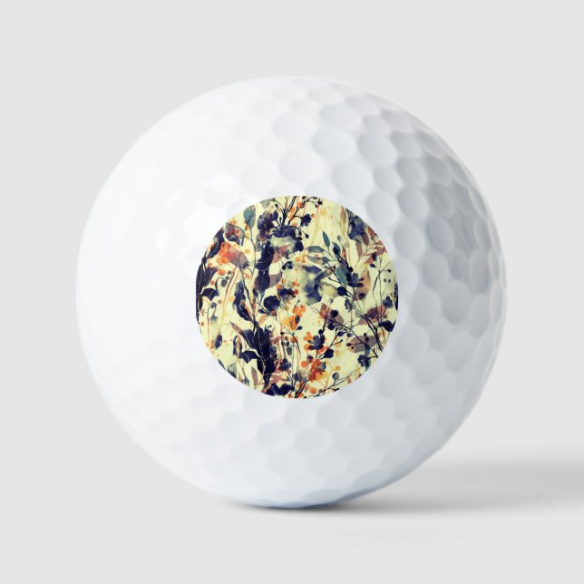 Nature's Imprints: Floral Leaves Seamless. Golf Balls (Front)
