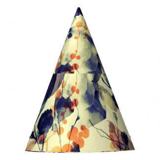 Nature's Imprints: Floral Leaves Seamless. Party Hat