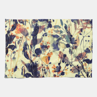 Nature's Imprints: Floral Leaves Seamless. Tea Towel