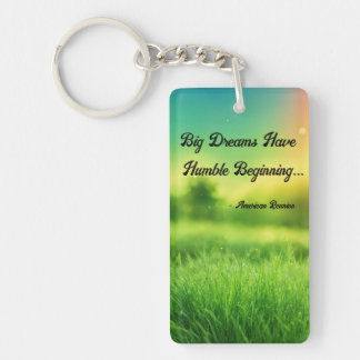 Nature's Inspiration: Green Grass and Quotes Keych Key Ring
