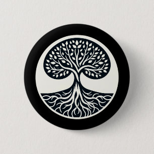 Nature's Interconnectedness - Tree Vector Art 6 Cm Round Badge