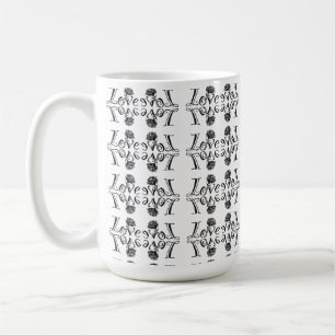 Nature's Love: Typography with a Blooming Rose Coffee Mug