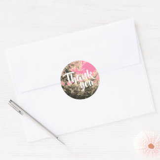 Nature's Magenta Thank You Classic Round Sticker