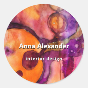 Nature's Memory Botanical Abstract Design Classic Round Sticker