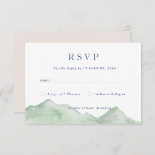 Nature's Mountain Watercolor Wedding Response RSVP