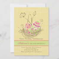Nature's Nest Easter Birthday Party Invitation