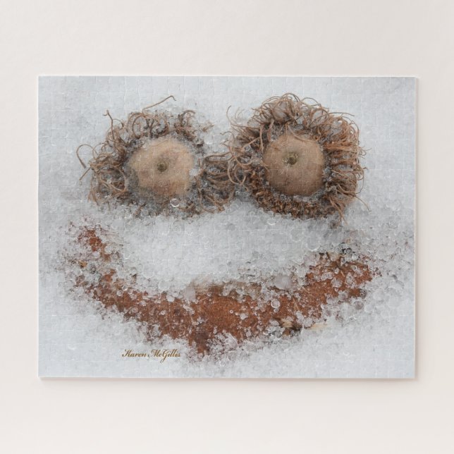 Nature's Nutty Sleety Smile Photographic Art Jigsaw Puzzle (Horizontal)