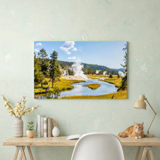 Nature's Palette: A Stunning Yellowstone Landscape Canvas Print