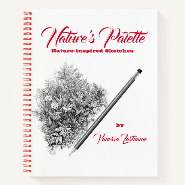 Nature's Palette Nature Sketchbook Personalisation Notebook (Front)