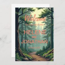  Nature's Path: A Serene Wedding Invitation Card"