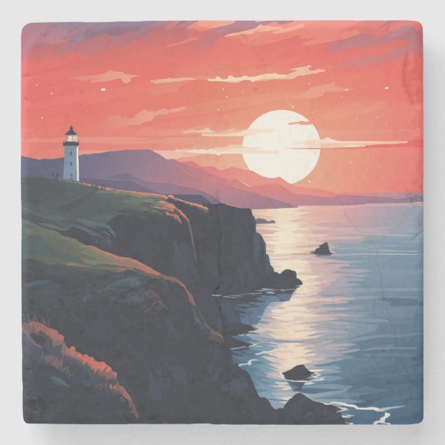 Nature's Peaceful Landscape #6 Stone Coaster (Front)