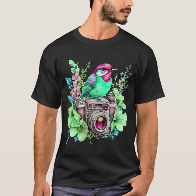 Natures Photography Love Flowers and Birds Watch C T-Shirt (Front)