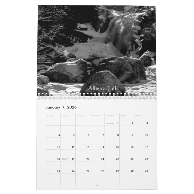 Nature's Refreshing Waters Calendar (Jan 2026)