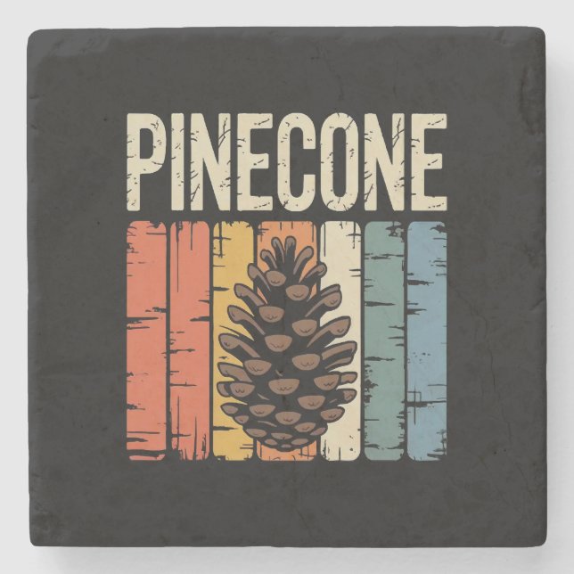 Natures Seed Pinecone Forest Core Stone Coaster (Front)