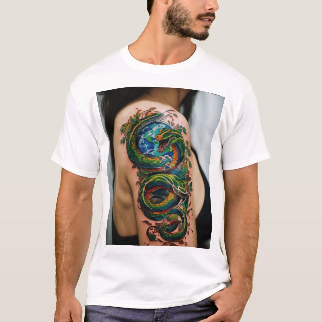 Nature's Untamed Tattoo Art Tee" T-Shirt (Front)