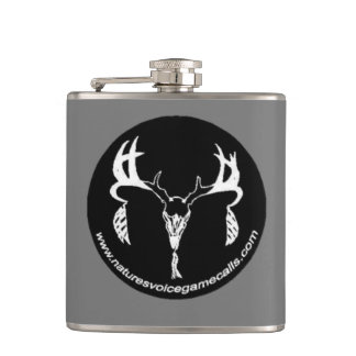Nature's Voice Game Calls Logo Hip Flask