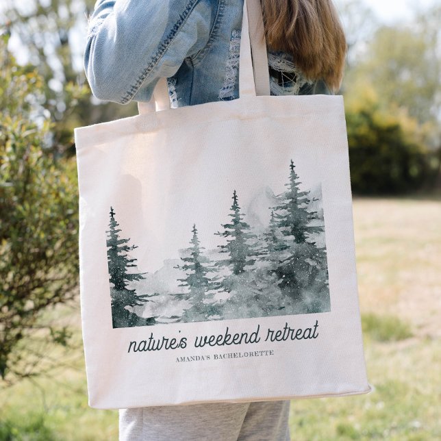 Nature's Weekend Retreat Forest Bachelorette Tote Bag (Creator Uploaded)