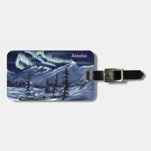 Nature's Winter Aurora Luggage Tag