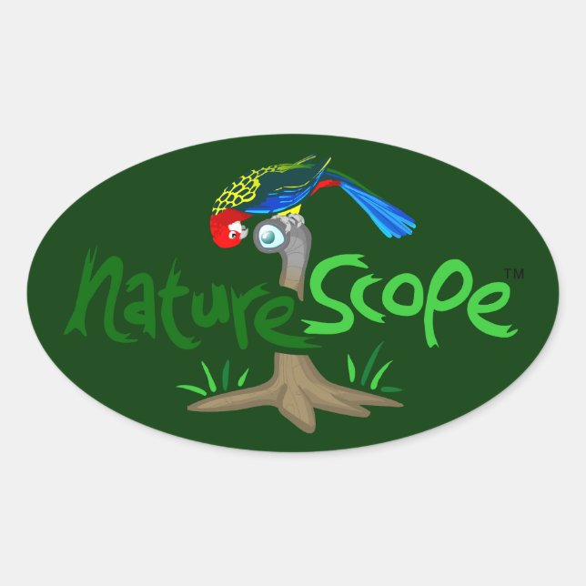 Naturescope Rosella Mascot 'Chip' Logo Sticker (Gr (Front)