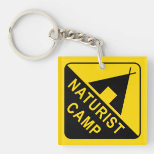 Naturist Camp, Yellow Diamond Sign Key Ring