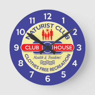 Naturist Club House Round Clock