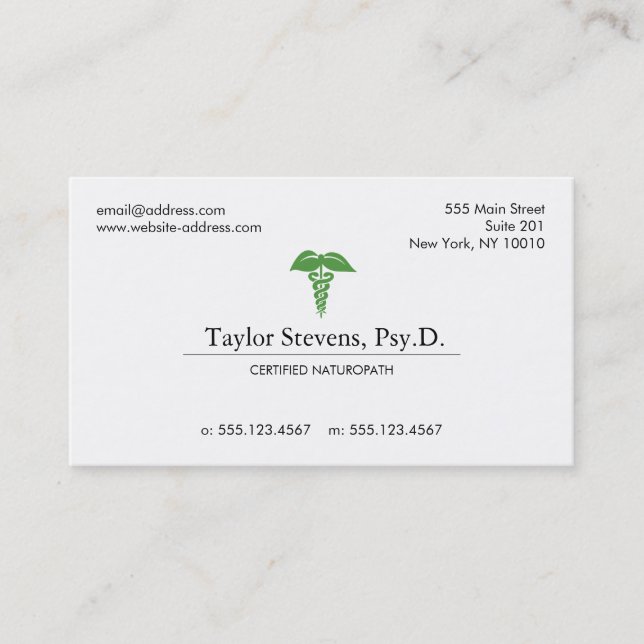 Naturopath Naturopathic Doctor Holistic Health Business Card (Front)