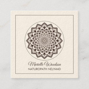 Naturopathic Doctor Mandala Cream Square Business Card