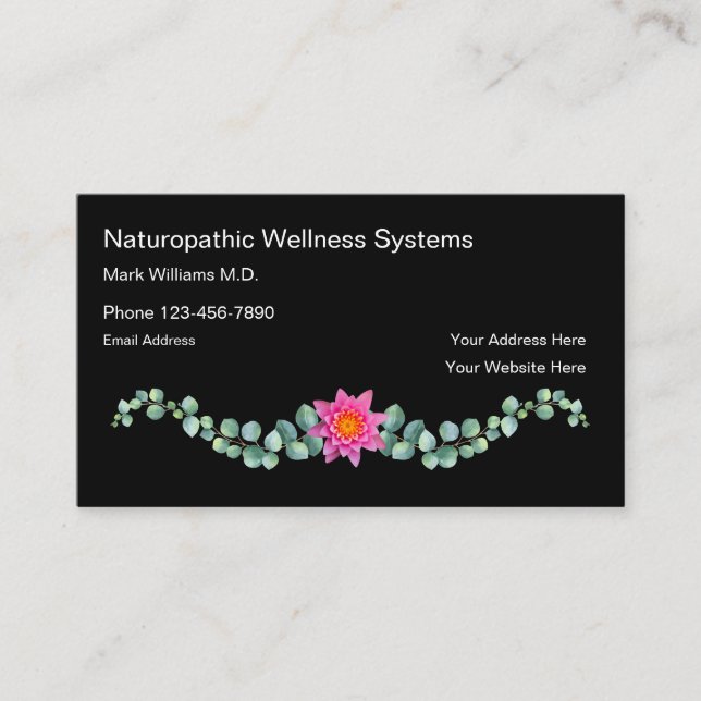 Naturopathic Medical Doctor Natural Design Business Card (Front)