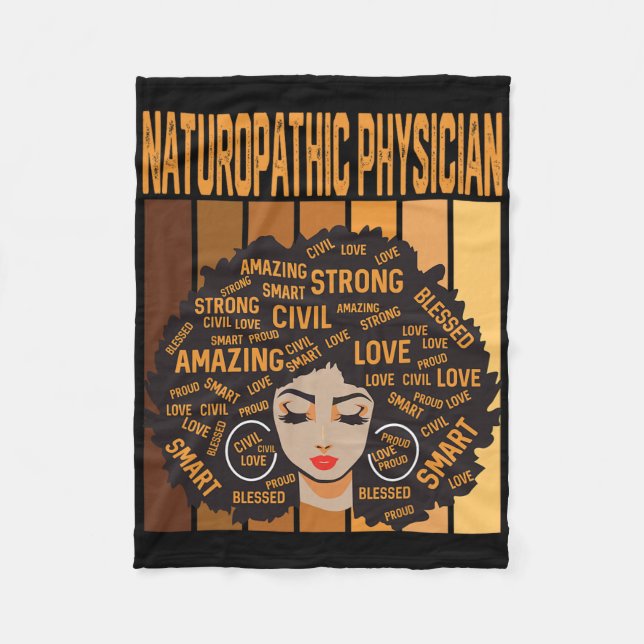 Naturopathic Physician Powerful Black History Mont Fleece Blanket (Front)