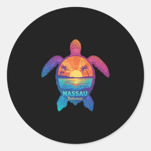 Nau Hamas Tie Dye Sea Turtle Hamas Beach Vacation Classic Round Sticker