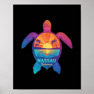 Nau Hamas Tie Dye Sea Turtle Hamas Beach Vacation  Poster