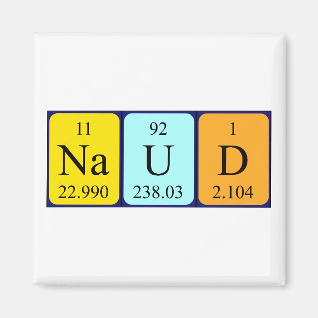 Naud periodic table name magnet (Front)
